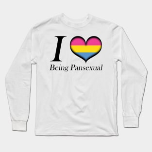 I Heart Being Pansexual Design Pride Flag Colored Heart Long Sleeve T-Shirt